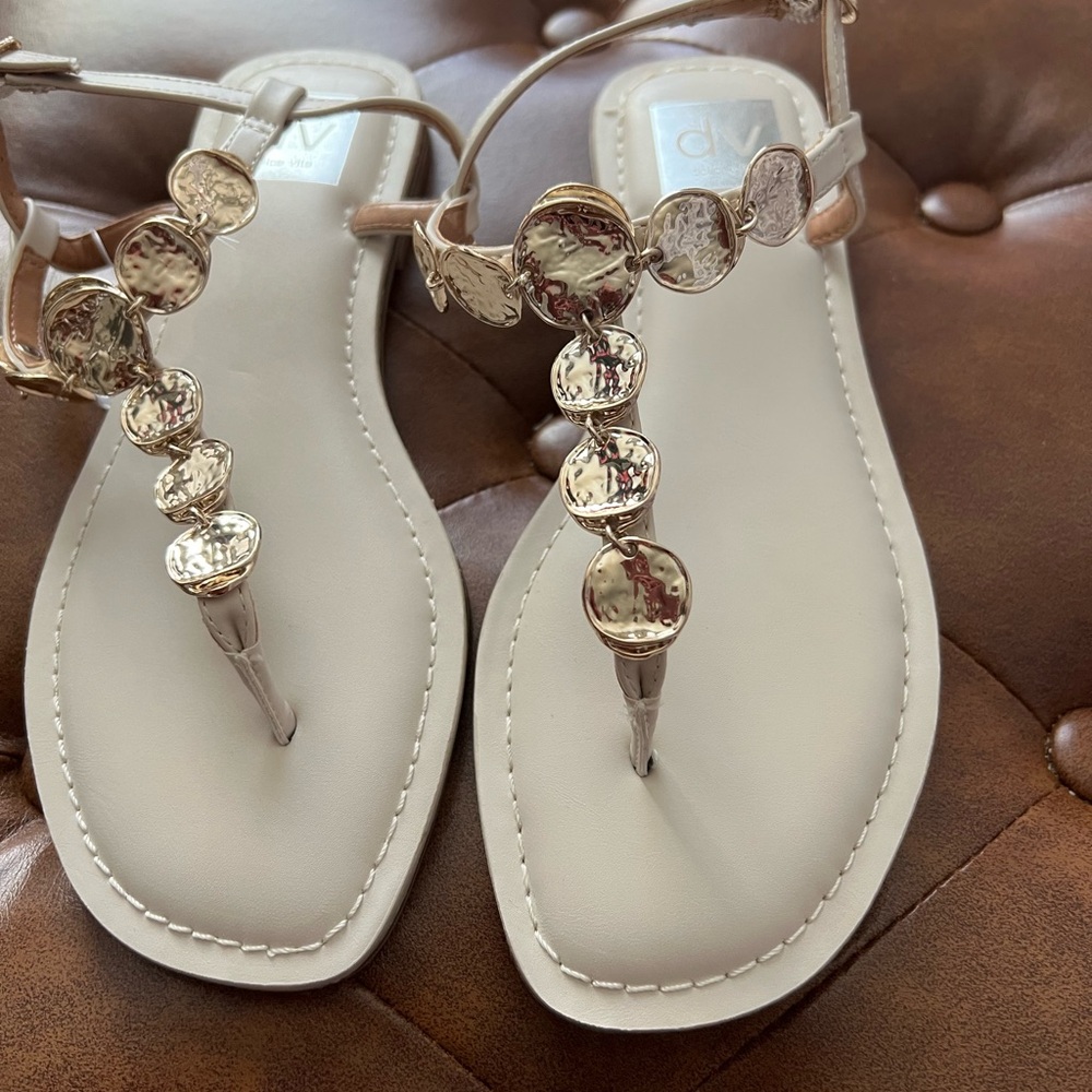 NWOT Strappy Gold Sandals